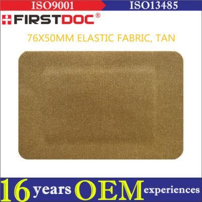 High Quality OEM 76*50mm Elastic Fabric Material Tan Color Adhesive Bandages