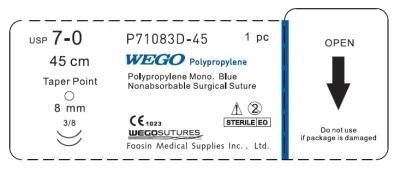 Small Size Polypropylene Sutures with Double Needles