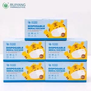 Wholesale Disposable Kid Medical Mask 3ply Single-Use Face Mask Mascarilla