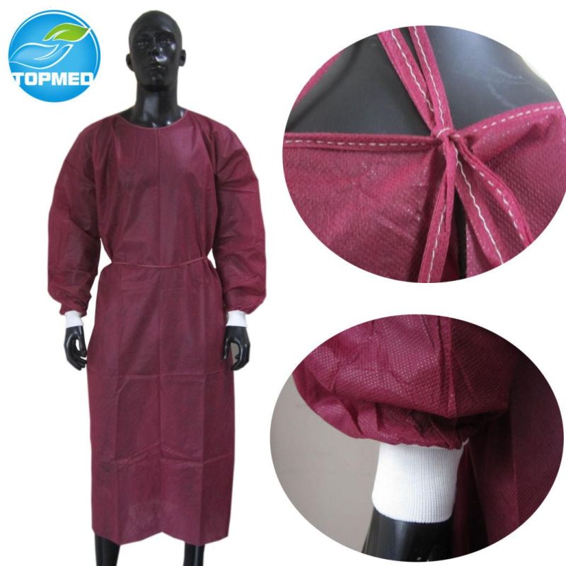 Disposable PP SMS Nonwoven Surgical Medical Isolation Gown