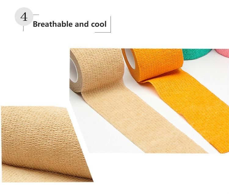 5cmx4.5m Medical Disposable Cohesive Colored Self-Adhesive Elastic Bandage