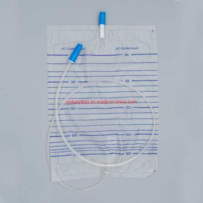 Disposable Cross Valve Luxury Urine Collection Drainage Bag with Slide Clamp&amp; Air Inlet Filter