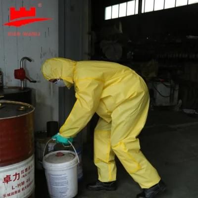 Cat III Type 3 Chemical Heavy Duty Safety Protection Suit Laminated Nonwoven