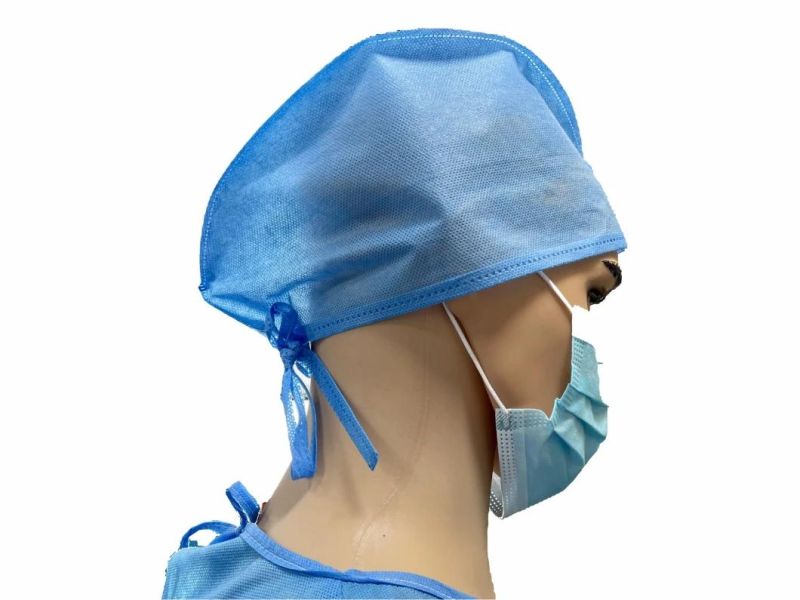 Waterproof Disposable Non Woven Head Cap for Women Doctors