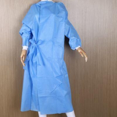 45G/M2 Knitted White Cuff Medical SMS Surgical Gown