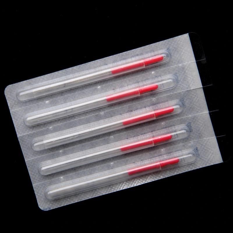 0.16X30mm Red Plastic Handle Needle with Guide Tube