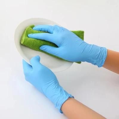 100PCS Blue Disposable Nitrile Gloves Dishwashing Kitchen Work Rubber Garden Protective Left and Right Hand Universal
