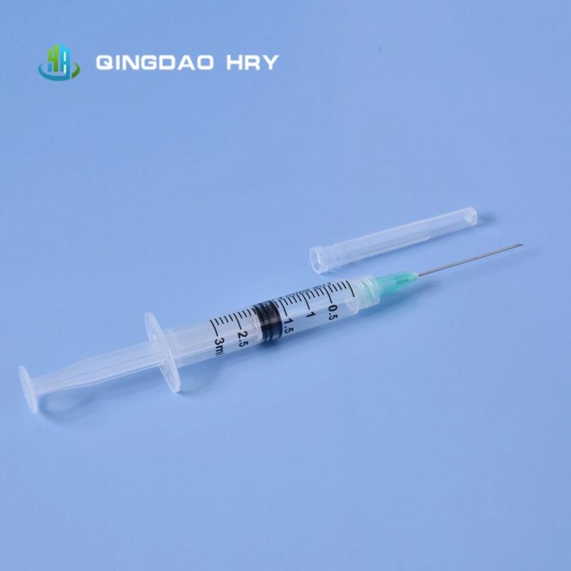 Stock Products Disposable Medical Luer/Slip Lock Syringe Injection Syringe with Needle or Safety Needle