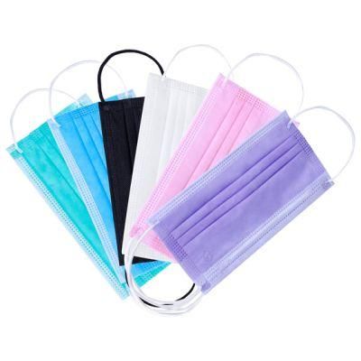 3-Ply Earloop Dust Face Masks with Adjustable Nose Strip and Flat Elastic Earloop