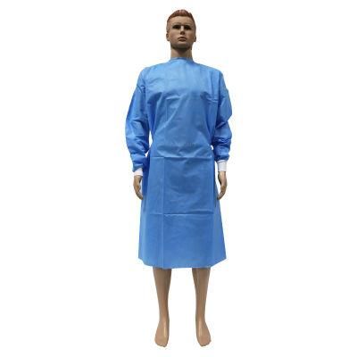 45GSM Blue SMS Isolation Gown Fulid Resistance Medical Use