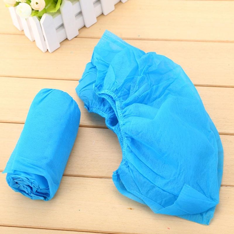 Blue White Disposable PP Non Woven Non Skid Shoe Cover Dust Proof