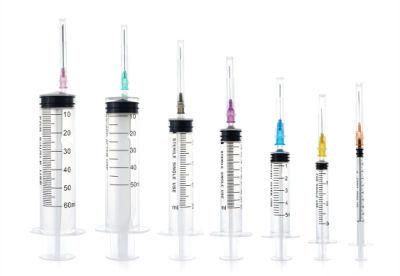 Factory Wholesale 1ml 3 Ml 5ml 10ml 20ml 60ml Disposable Plastic Luer Lock Syringes with Needle