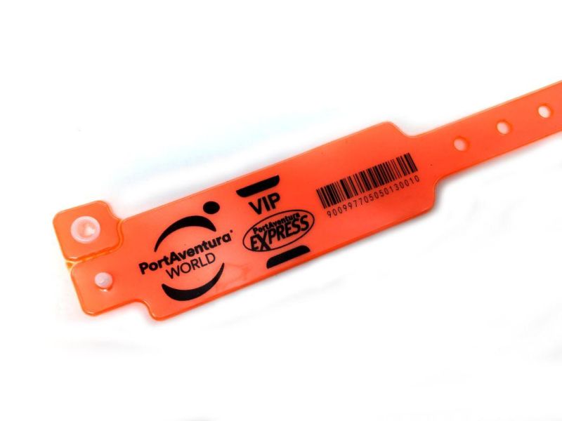 Goju Adult Waterproof Wide Shape PVC Events Wristbands with Barcode