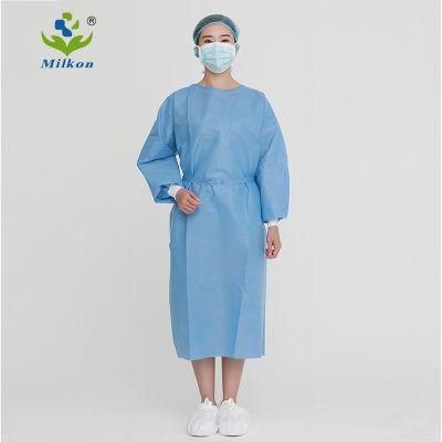 AAMI Level 4 Sterile Surgical Gown Surgical CPE Isolation Gown Medical Care Disposable Protective Clothing for Medical Use Blue