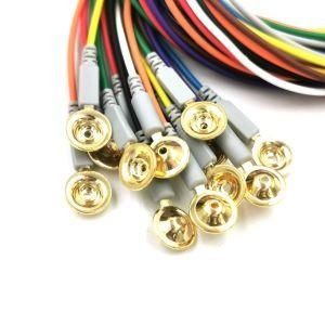 10mm TPU Cable Reusable Gold Cup Electrodes Electrodes