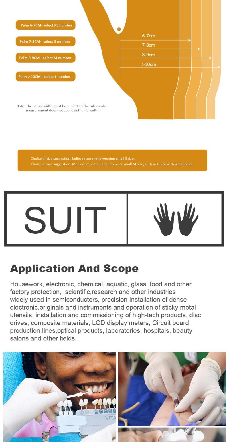Medical Glove Gusiie Disposable Latex Examination Gloves Powdered and Powder Free Latex Glove