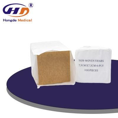 HD5 Factory Direct Sales Medical 70% Viscose 4-Ply Non Sterile Nonwoven Gauze Dressing Pads Non Woven Swab Sponge for Wound