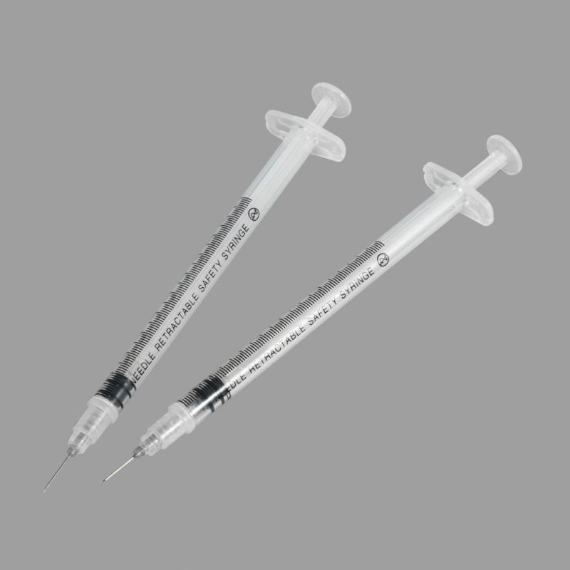 Hot Selling Manufacture 1 Ml Disposable Syringe Luer Lock for Vaccine with Needle & Safety Needle FDA 510K CE&ISO