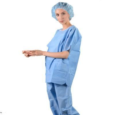 Cheap Women Patient Examination Gowns with Belt on Waist Patient Gown Scrub Suit