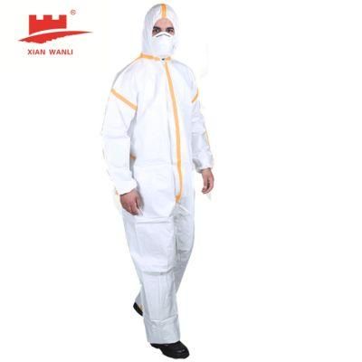 Disposable Breathable Coverall Type 4/5/6 Anti-Static, Waterproof, Asbestos Removal En14126 Medical Coverall