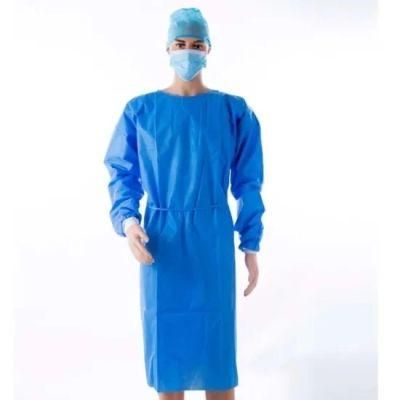 Isolation-Gown Level 2 Non Sterile Disposable PPE Woven Medical Laminated Surgical Gown with Cuffs