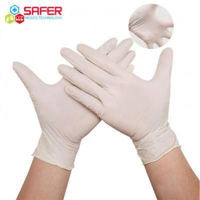 White Disposable Medical Nitrile Gloves From Malaysia with Powder Free