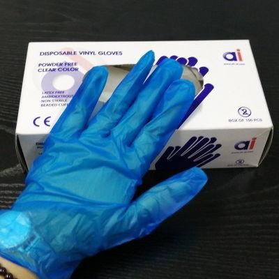 Disposable Blue Vinyl Gloves with High Quality for General Purpose