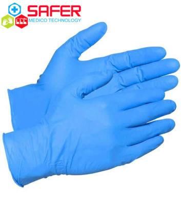Disposable Blue Nitrile Glove Powder Free Resistant Oil