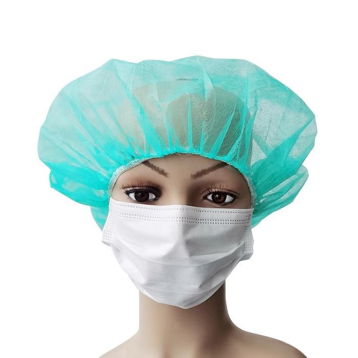 ISO CE FDA SBPP Isolation Hygienic Healthcare Food Service Protection Round Cleanroom Doctor Disposable Hospital Caps with Elastic Edge