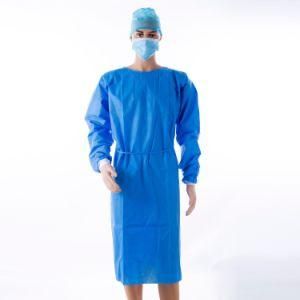 SMS Material Blue Protective Breathable Isolation Gowns Level 2