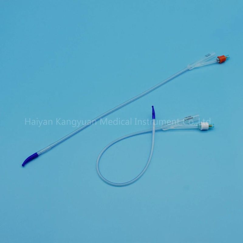China 2 Way Tiemann Coude Tip All Silicone Urinary Urethral Catheter Balloon Producer
