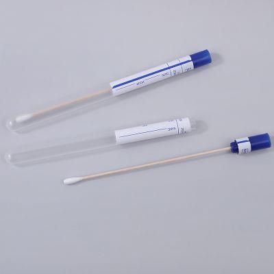 Disposable Specimen Collection Cotton Rayon Steril Sampling Swab Sticks 178mm with Transport Tube