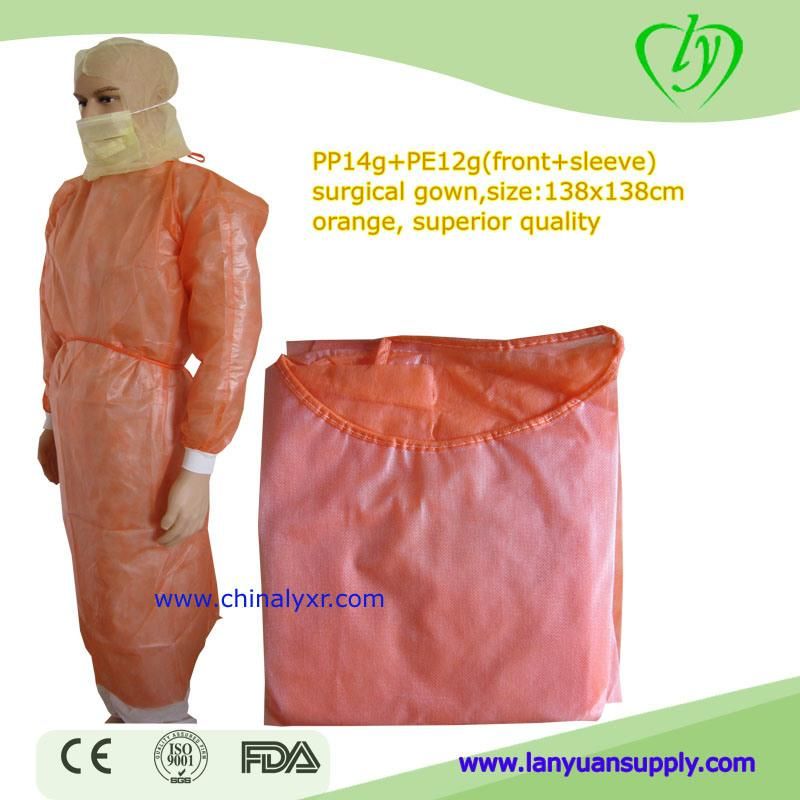 CE Impervious Disposable Isolation Gown with Knitted Cuff