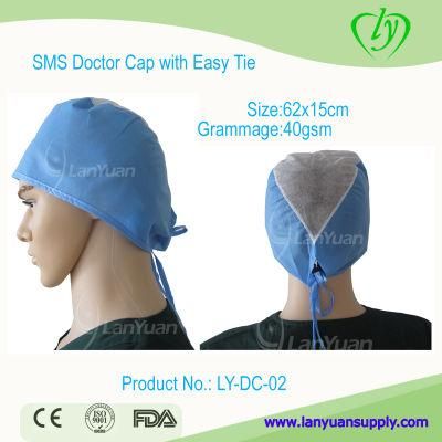 Disposable PP Nonwoven Doctor Cap with Easy Ties