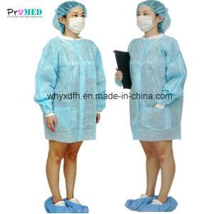 ISO 13485, FDA, CE Certified Disposable nonwoven lab coat, SBPP/PP lab coat, visitor coat
