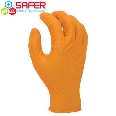 8 Mil Disposable Diamond Industrial Textured Nitrile Examination Gloves