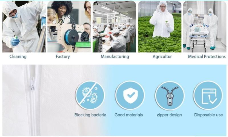 Disposable All White Isolation Gown /Clothing for Doctor/Surgeon/Patient/Visitor/Hospital