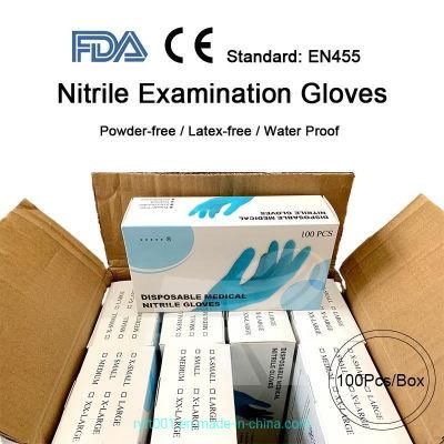 Factory Nitrile Powder Free Non Sterile Examination Gloves Medical Nitrile Gloves Wholesale