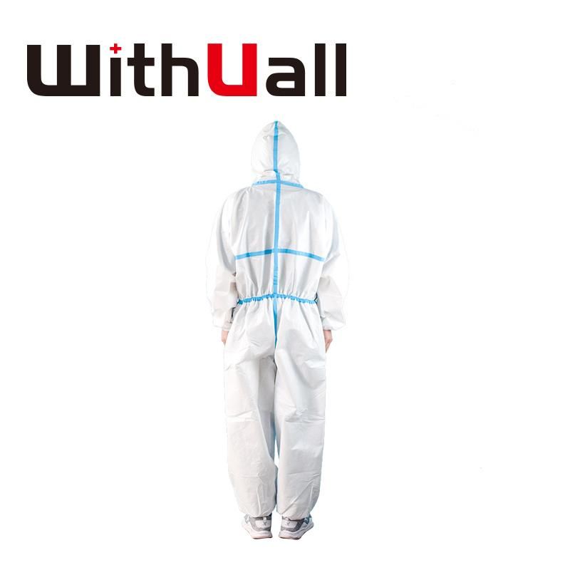 Liquid Chemicals Resistance Disposable Microporous Bounded Seam Type 5/6 Coverall Protect Clothing