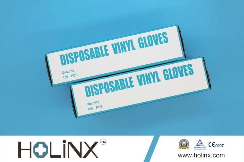 White or Blue Disposable Vinyl Gloves for Surgical Use