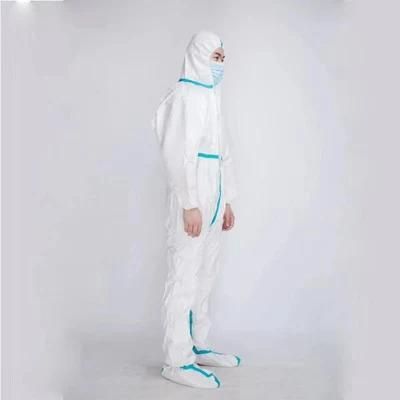 Disposable High-Quality Breathable Fluid Resistant Type 5 6 Coverall Suit Protective Clothing