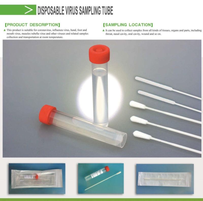 Viral Sample Connecting Tube Virus Sampling Tube with Nasal Swab