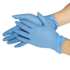 Extra-Large Blue Nitrile Powder-Free Gloves- Box of 100. -- Pink Green White blue Black Colour