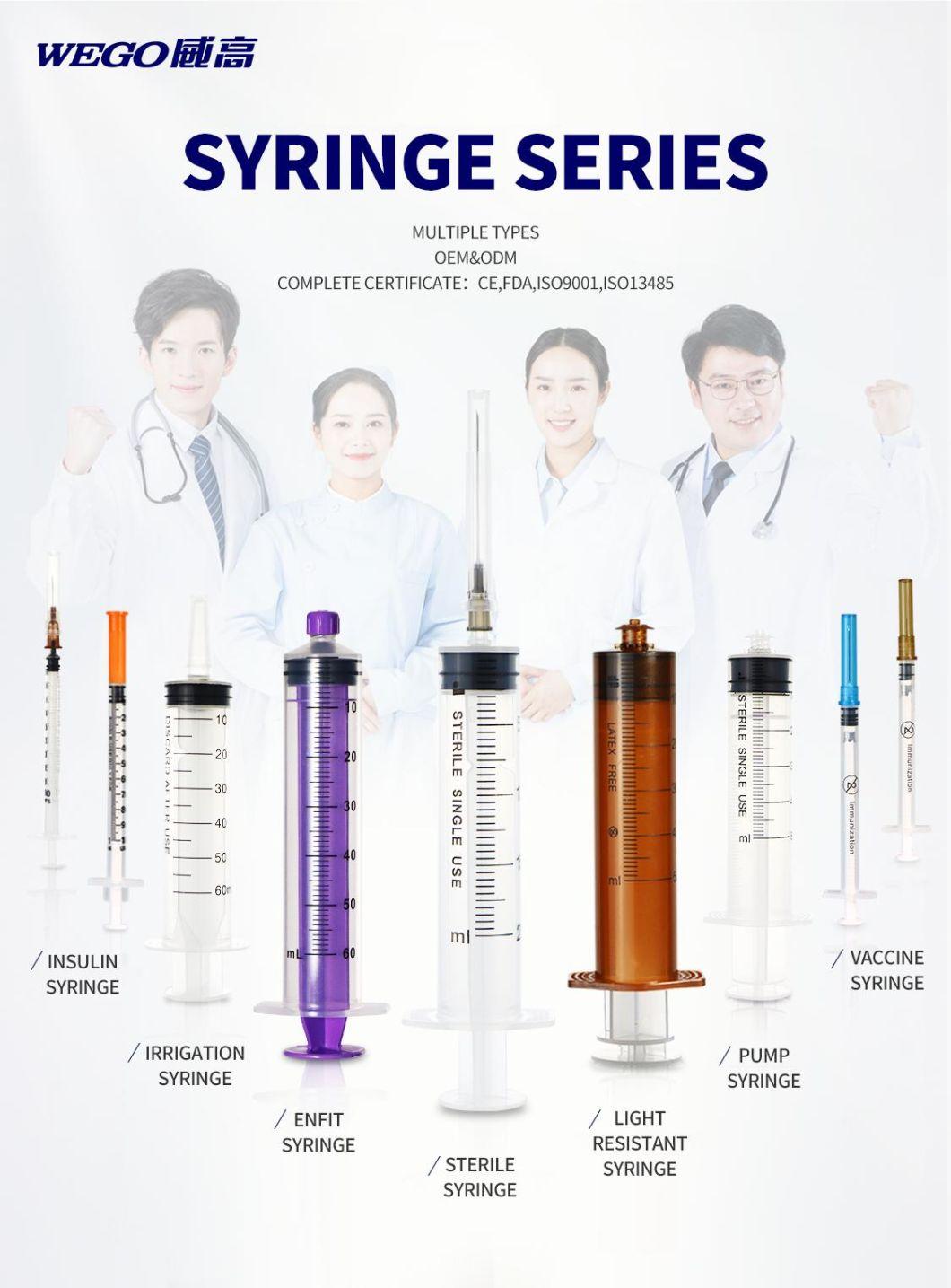 Wego Good Quality Medical Syringes Prices 1ml-100ml Plastic Disposable Syringe with Needles