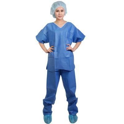 Disposable SMS Waterproof Surgical Scrub Suits /Surgical Shirt and Trousers