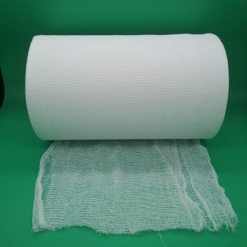 White Color Bleached Cotton Yarn Plain Gauze Rolling