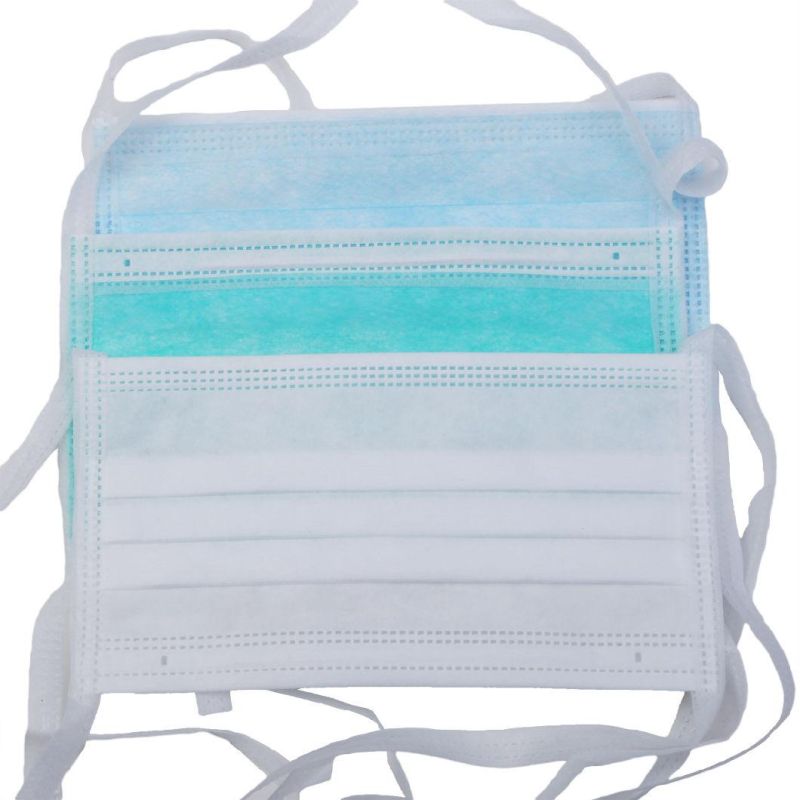 Protective Equipment for Hospital Disposable Tie-on Style 3 Layer Non-Woven Surgical Face Mask
