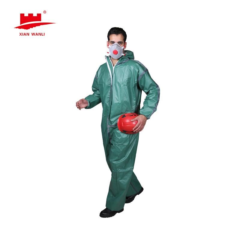 Type4/5/6 Disposable Non Woven Safety Protective Hooded Coverall with Tape on Seams