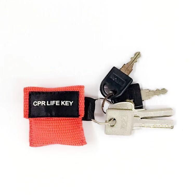 CPR Mask Key Chain Ring Rescue Face Shield One Way Value