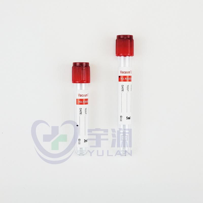 Disposable Medical Plain Vacuum Blood Sample Collection Tube Red Cap